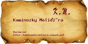 Kaminszky Melióra névjegykártya